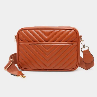 Fashnzfab Chevron Patterned Rectangle Crossbody Bag In Multi