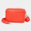 Fashnzfab Chevron Patterned Rectangle Crossbody Bag In Orange