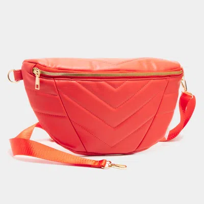 Fashnzfab Chevron Patterned Solid Sling Bag In Orange