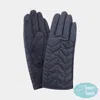 Fashnzfab Chevron Quilted Smart Touch Gloves In Black