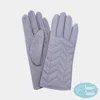 Fashnzfab Chevron Quilted Smart Touch Gloves In Gray