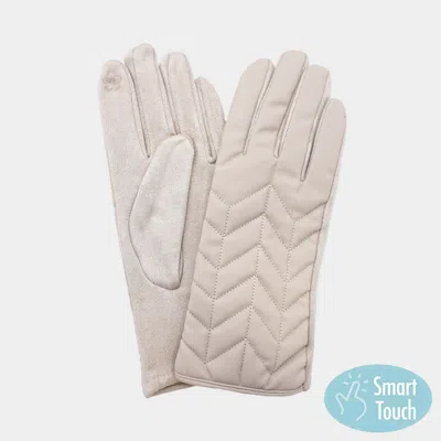 Fashnzfab Chevron Quilted Smart Touch Gloves In Gray