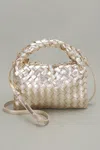 Fashnzfab Chic Weave Set Clutch In Gold