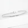 Fashnzfab Choose Love Message Brass Thin Hook Bracelet Rhodium In Multi