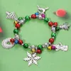Fashnzfab Christmas Bell Tree Rudolph Snowflake Snowman Charm Stretch Bracelet Multi, Silver In Multi