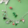 Fashnzfab Christmas Charm Station Necklace In Green