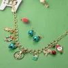 Fashnzfab Christmas Charm Station Necklace In Multi