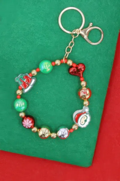 Fashnzfab Christmas Festive Charm Keychain In Multi