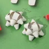Fashnzfab Christmas Gift Bow Dangle Earrings In White