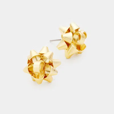 Fashnzfab Christmas Gift Bow Metal Stud Earrings In Multi