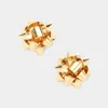Fashnzfab Christmas Gift Bow Stud Earrings In Gold