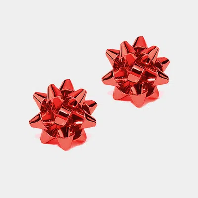 Fashnzfab Christmas Gift Bow Stud Earrings In Multi
