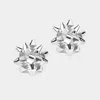 Fashnzfab Christmas Gift Bow Stud Earrings In Silver