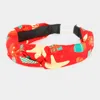 Fashnzfab Christmas Gift Gingerbread Man Burnout Knot Headband In Red