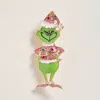 Fashnzfab Christmas Green Monster Pin Brooch In Pink