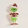 Fashnzfab Christmas Green Monster Pin Brooch In Red