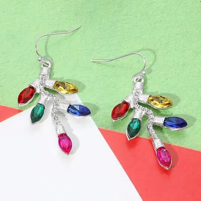 Fashnzfab Christmas Light Dangle Earrings In Multi