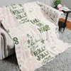 Fashnzfab Christmas Message Printed Reversible Throw Blanket In Pink