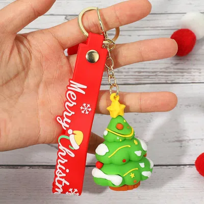 Fashnzfab Christmas Message Strap Tree Keychain / Bag Charm In Red