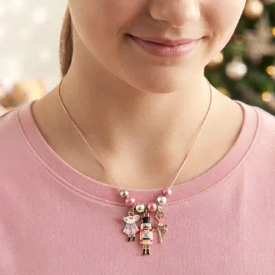 Fashnzfab Christmas Nutcracker Charm Pendant Necklace In Pink