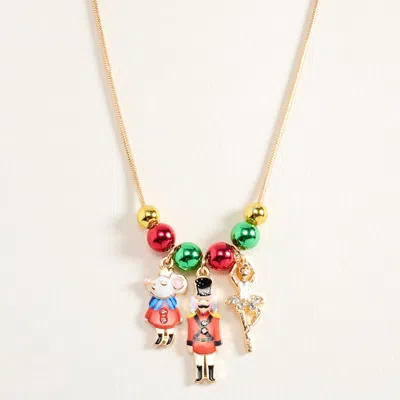 Fashnzfab Christmas Nutcracker Charm Pendant Necklace In Red