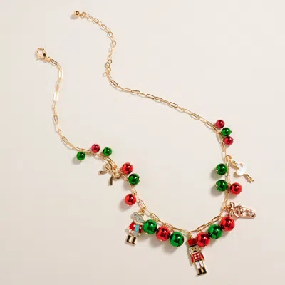 Fashnzfab Christmas Nutcracker Soldier Mouse King Bow Charm Embellished Necklace In Multi
