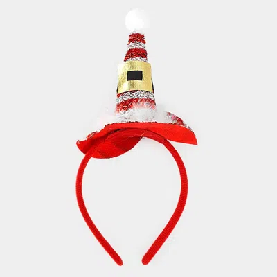 Fashnzfab Christmas Santa Hat Pom Pom Headband In Multi