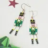 Fashnzfab Christmas Soldier Nutcracker Dangle Earrings In Green