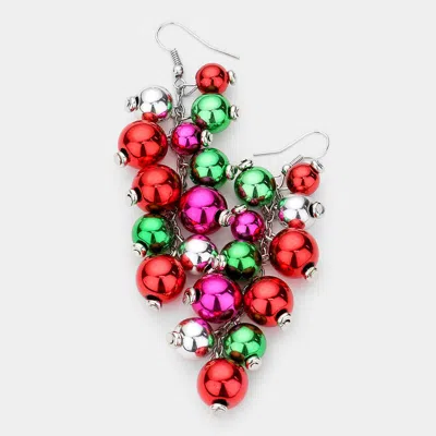 Fashnzfab Christmas Theme Bell Drop Earrings In Red