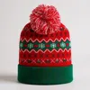 Fashnzfab Christmas Theme Pattern Pom Pom Winter Beanie Hat In Multi