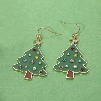 Fashnzfab Christmas Tree Charm Drop Dangle Earrings In Multi