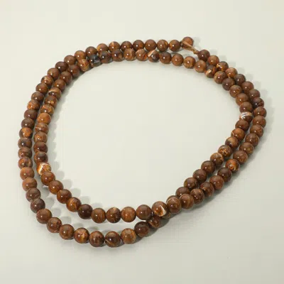 Fashnzfab Chunky Acrylic Ball Beaded Wrap Long Necklace In Brown
