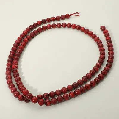 Fashnzfab Chunky Acrylic Ball Beaded Wrap Long Necklace In Burgundy