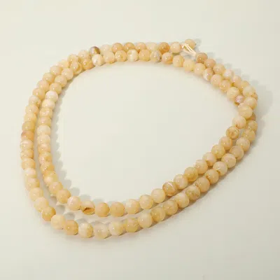 Fashnzfab Chunky Acrylic Ball Beaded Wrap Long Necklace In Gold