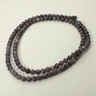 Fashnzfab Chunky Acrylic Ball Beaded Wrap Long Necklace In Gray