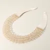 Fashnzfab Chunky Acrylic Beaded Triple Layered Faux Leather Magnetic Necklace In Multi