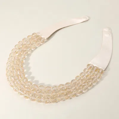 Fashnzfab Chunky Acrylic Beaded Triple Layered Faux Leather Magnetic Necklace In Multi