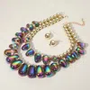 Fashnzfab Chunky Beaded Double Layered Statement Necklace In Multi