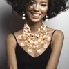 Fashnzfab Chunky Chain Pearl Bib Necklace In Multi