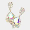 Fashnzfab Chunky Crystal Rhinestone Teardrop Bubble Evening Earrings In Multi