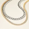 Fashnzfab Chunky Double Layered Chain Necklace In Multi
