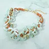 Fashnzfab Chunky Interlocked Resin Loop Statement Necklace In Multi