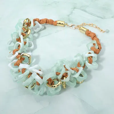 Fashnzfab Chunky Interlocked Resin Loop Statement Necklace In Multi