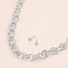 Fashnzfab Chunky Link Chain Necklace - Rhodium In Multi
