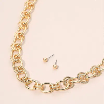 Fashnzfab Chunky Link Chain Necklace - Gold In Silver