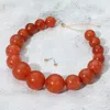 Fashnzfab Chunky Marbled Ball Beaded Bold Statement Necklace In Brown
