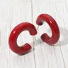 Fashnzfab Chunky Marbled Resin Hoop Earrings - Wine In Pink