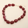 Fashnzfab Chunky Marbled Resin Pebble Beaded Statement Necklace - Wine In Pink
