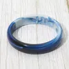 Fashnzfab Chunky Marbled Resin Round Bangle Bracelet In Blue
