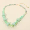 Fashnzfab Chunky Marbled Round Beaded Necklace - Gold, Mint In Multi